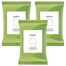 beplain 苾沛恩 綠豆弱酸性卸妝巾, 1包, 3包