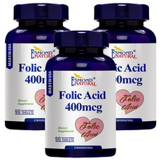 ESMOND NATURAL 愛司盟 葉酸食品錠 400mcg, 90顆, 3瓶