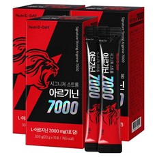 뉴트리디데이 시그니처 스트롱 아르기닌 7000 액상스틱 15p, 300g, 3개