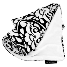 ah goo baby 隨身毯 附提袋可輕鬆收納 也可吊掛於推車上 時尚圖案設計 保暖又舒適, 奧黛莉黑