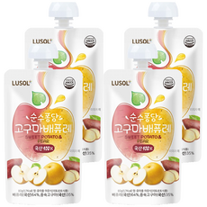 LUSOL 蔬果泥 紅薯水梨 100%水果 無添加 嬰幼兒副食品標準, 80g, 4包