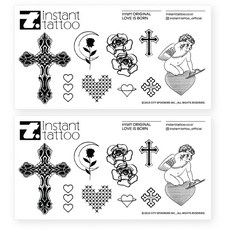instant tattoo Love is Born紋身貼紙, 2個, 單一顏色