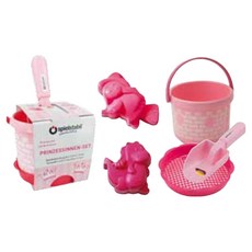 [슈필스타빌] 프린세스 물&모래놀이 세트, 핑크, 바이오양동이 1개+소형모래삽 1개+모래체 1개+찍기틀2종(랜덤발송), 1개