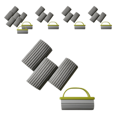 宇宙團塊 多功能吸水神奇魔術方塊海綿 灰色3入 + 手柄一體式1入 隨機出貨組合, 6套