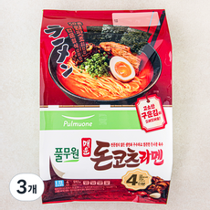 풀무원 매운 돈코츠 라멘 4인분, 592g, 3개