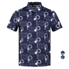 luxgolf 男士 Arnaldo Bassini 藝術圖案短袖高爾夫球衫 ABMTS42301