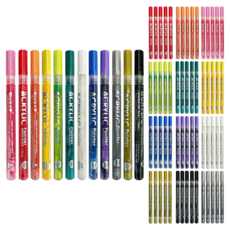 東亞PMS BAOJUE 壓克力顏料麥克筆組, 5套, 12色