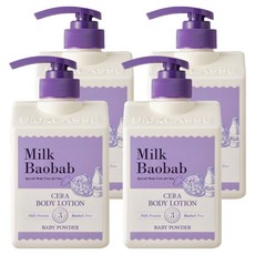 밀크바오밥 세라 바디로션 베이비파우더, 600ml, 4개