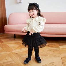 BERRYMAY 女童蕾絲大翻領罩衫T恤