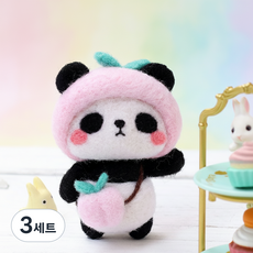 아트조이 DIY 양모펠트 키트, 3세트, 복숭아판다