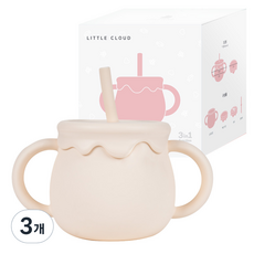 LITTLE CLOUD 幼兒用蜜糖園多功能吸管杯 250ml, 乳霜, 3個