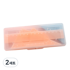 Sevenzip 粉彩三角尺量角器4件組, 橘色, 2套