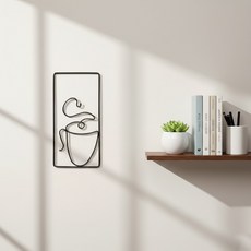EVE SELLER 커피향기 현관 거실 인테리어 철제 벽 장식품 디자인 C, 블랙