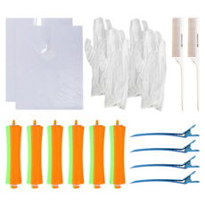 HG-50 셀프파마 시스루뱅 처피뱅 원터치롯드 대 앞머리 파마 세트, 혼합색상, 2세트