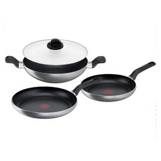 테팔 프라이팬 세트 3개, 매트그레이, 프라이팬 24cm + 프라애팬 28cm + 볶음팬 28cm + 유리뚜껑, 1세트