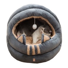 DING DONG PET 貓咪貂絨洞穴屋, 灰色