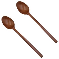 NICOTT 韓系天然實木湯匙 23.5 x 4.2cm, 原木色, 2支