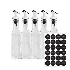 Lifeonly 油瓶 單鍵式倒油器 油瓶 小號 250ml x 5入 + 24種標籤組, 1套