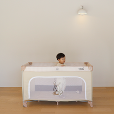 monkey bunny 嬰幼兒用 Sweet Dream 5秒速開便攜式折疊床全套組, 米色