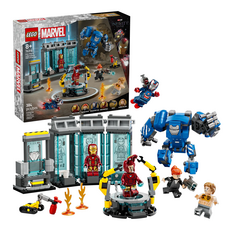 LEGO 樂高 76315 漫威鋼鐵人實驗室積木組, 1盒, 鋼鐵裝展示區 白色 + 藍色