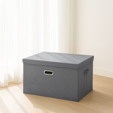 레토 접이식 패브릭 리빙 정리함 수납박스, 그레이, 54L, 4개