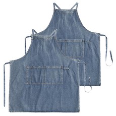 씨오브비 카페 주방 작업용 데님 앞치마, 중청, 2개