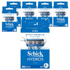 Schick 舒適牌 HYDRO5 水次元5刮鬍刀頭, 5刀片 4入 保濕凝膠 經典清爽款, 6盒