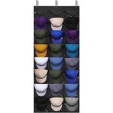 DOSell 24格掛式口袋帽整理收納架, 黑色, 1個