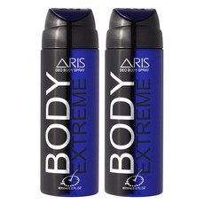 아리스 데오 바디 스프레이 익스트림 남성 데오드란트, 2개, 200ml