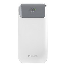 PHILIPS 飛利浦 10000mAh 自帶三線快充行動電源 142 x 68.5 x 17mm 237g, DLP1912CW, 白色