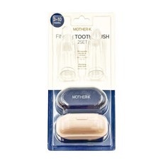 MOTHER-K 矽膠指套牙刷組 3-10個月 可微波爐消毒, 混合顏色, 2入, 1組
