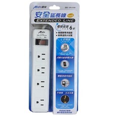 Mayka 明家電腦用4插1開關延長線 安全延長線, 1.8m, 白色, 1條