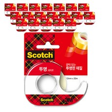 쓰리엠 스카치 다용도 테이프 522D 디스펜서 12mm x 20m, 투명, 20개