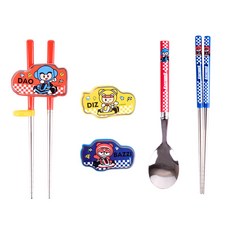 LILFANT 跑跑卡丁車聯名款孩童學習筷+湯匙筷子+替換裝飾組 2入, 混色, 2組, 學習筷+筷子+湯匙+替換裝飾 2入