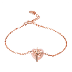 Sayaka 紗彌佳 最特別的禮物愛心蝴蝶結月光石造型銀手鍊