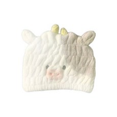 CB JAPAN 動物造型超細纖維浴帽, 吸水超快速, 大人小孩皆可用, 材質柔軟觸感舒適, 乳牛, 1個