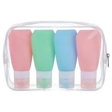 Beliean 防漏旅行用分裝瓶收納袋4件組 90ml 20 x 13 x 6 cm, 1套, 混色