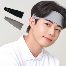 Re：ready Active 運動髮帶 2入, 1個, 黑色 + 灰色