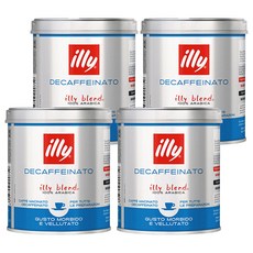일리 디카페인 그라운드 분쇄커피, 125g, 4개