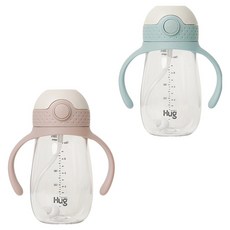 마더케이 허그 추 빨대컵 2p, 300ml, 1세트, 민트 + 핑크베이지
