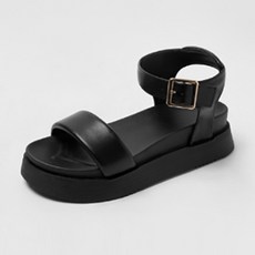 CHAAKAN 女性Benedetta無縫厚底涼鞋 SDLTR2h8831, 黑色, 225