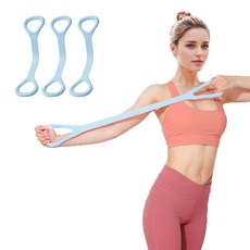 사비나 양손그립 스트레칭 텐션밴드, 블루, 3개