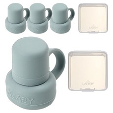 랄라비 실리콘 파우치 토퍼 2P 세트 빨대컵부속용품, 2개, 토퍼2P(Gray)+케이스