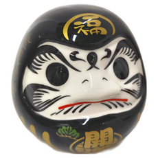 WANDU 瓦讀 達摩陶瓷擺飾, 黑色, 10.5 x 10.5 x 10.5cm