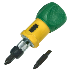 日本工程師ENGINEER 替換式雙頭棘輪起子組 DR-03 起子頭前端附磁力 前端可快速旋轉, 一字 + 十字, 1組