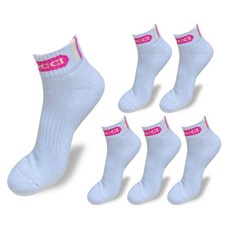 CAPACCI 女性用雙層底緩震素色短筒運動襪, 6個, 白色