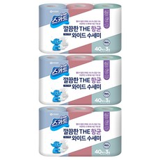 Scott 可麗舒 捲筒式一次性洗碗巾 40張, 粉色 + 天藍色 + 薄荷綠色, 3捲, 3袋