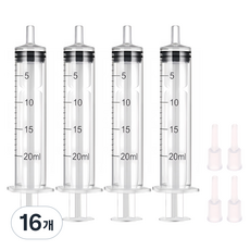 다온셀렉트 무한잉크 충전 석션팁 포함 석션주사기 20ml, 혼합색상, 16개