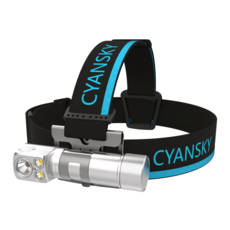 CYANSKY HS7R 多功能可充電L型頭燈 2800流明 雙色溫 聚光 泛光 強光手電筒 工作頭燈, 1入, 銀色