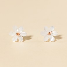 위브 14K Gold 탄생화 자개귀걸이 + 쇼핑백